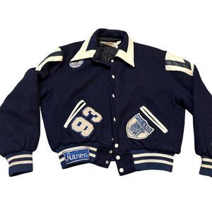 Vintage Poland Athletics Varsity Jacket XL‎ Blue youth Men's Quilted Lining